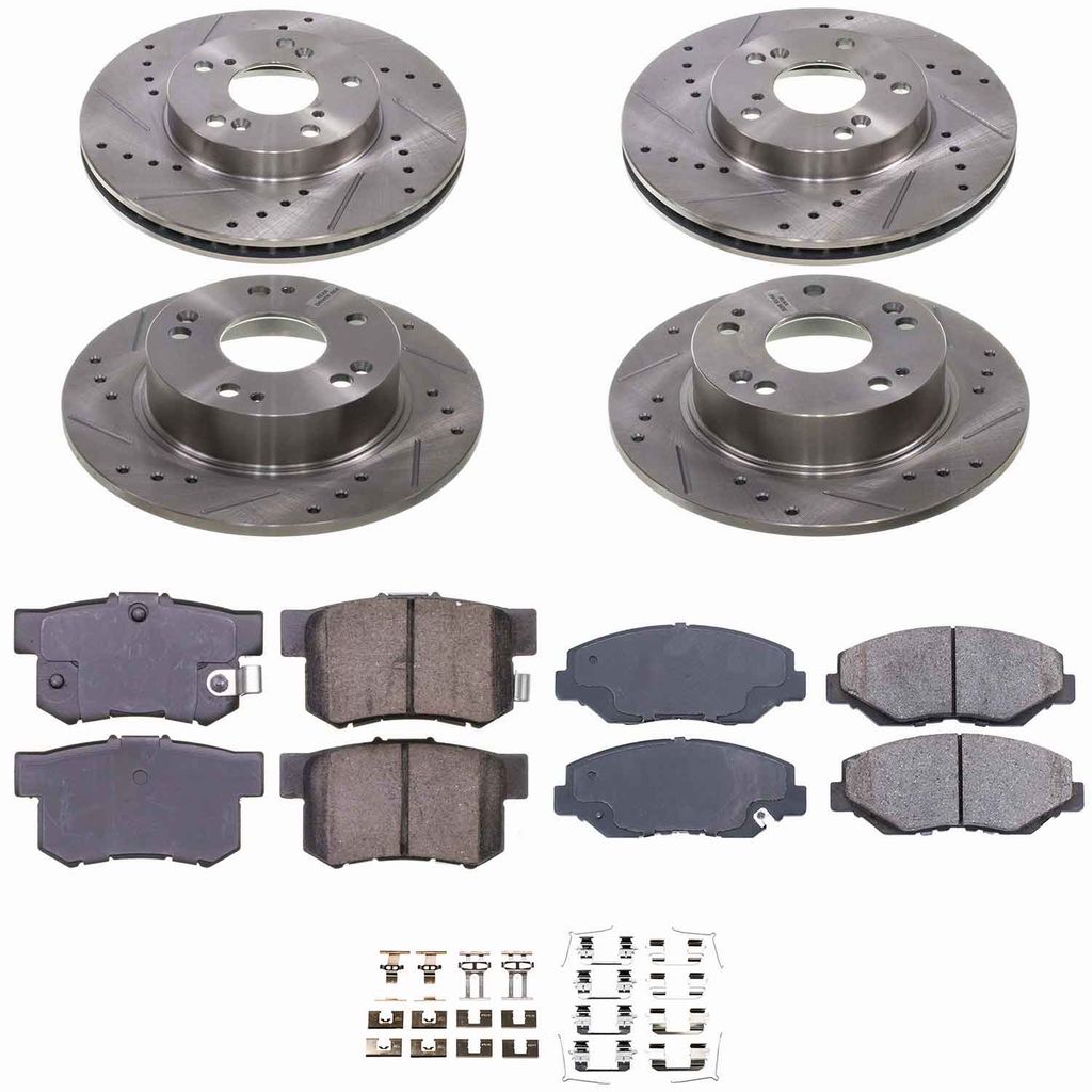Callahan K010460 - Brake Kit with Drilled & Slotted Rotors and Ceramic Pads, 4-Wheeel Set