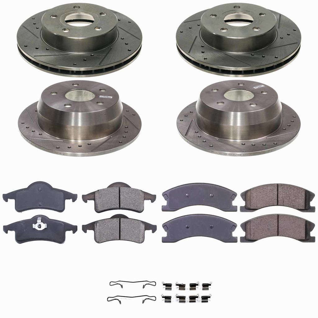 Callahan K010463 - Brake Kit with Drilled & Slotted Rotors and Ceramic Pads, 4-Wheeel Set