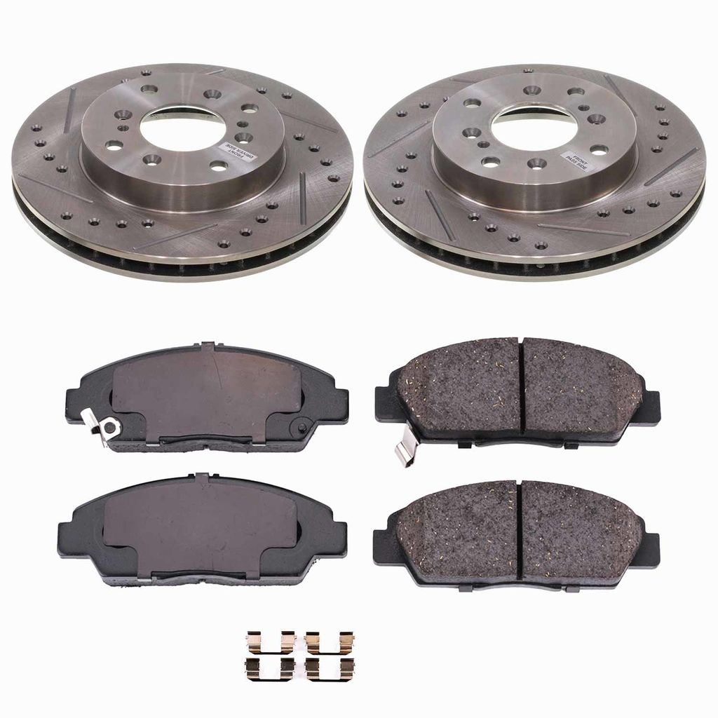 Callahan K014615 - Brake Kit with Drilled & Slotted Rotors and Ceramic Pads, 2-Wheeel Set