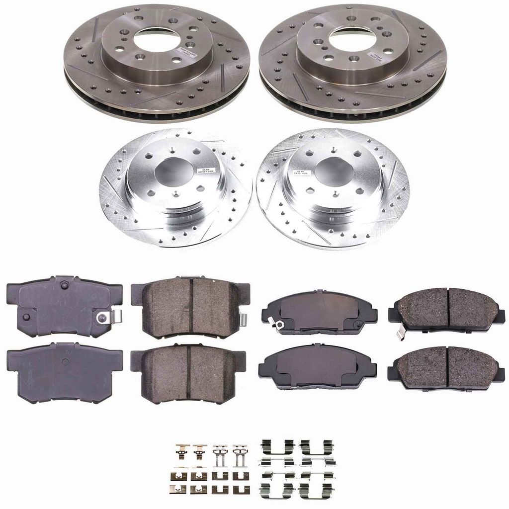 Callahan K014616 - Brake Kit with Drilled & Slotted Rotors and Ceramic Pads, 4-Wheeel Set