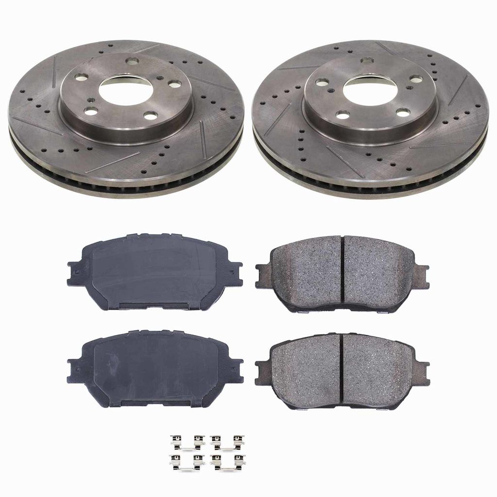 Callahan K014629 - Brake Kit with Drilled & Slotted Rotors and Ceramic Pads, 2-Wheeel Set
