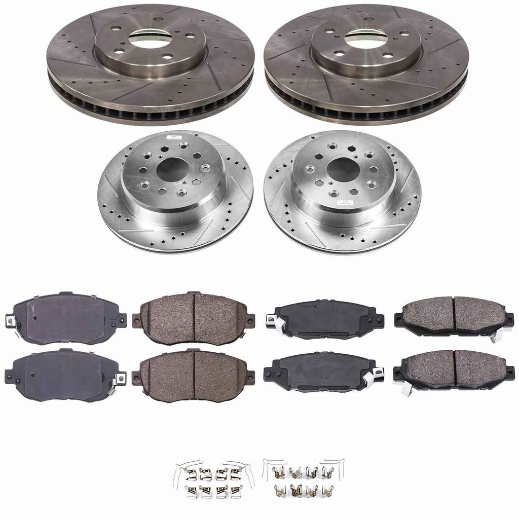 Callahan K014640 - Brake Kit with Drilled & Slotted Rotors and Ceramic Pads, 4-Wheeel Set