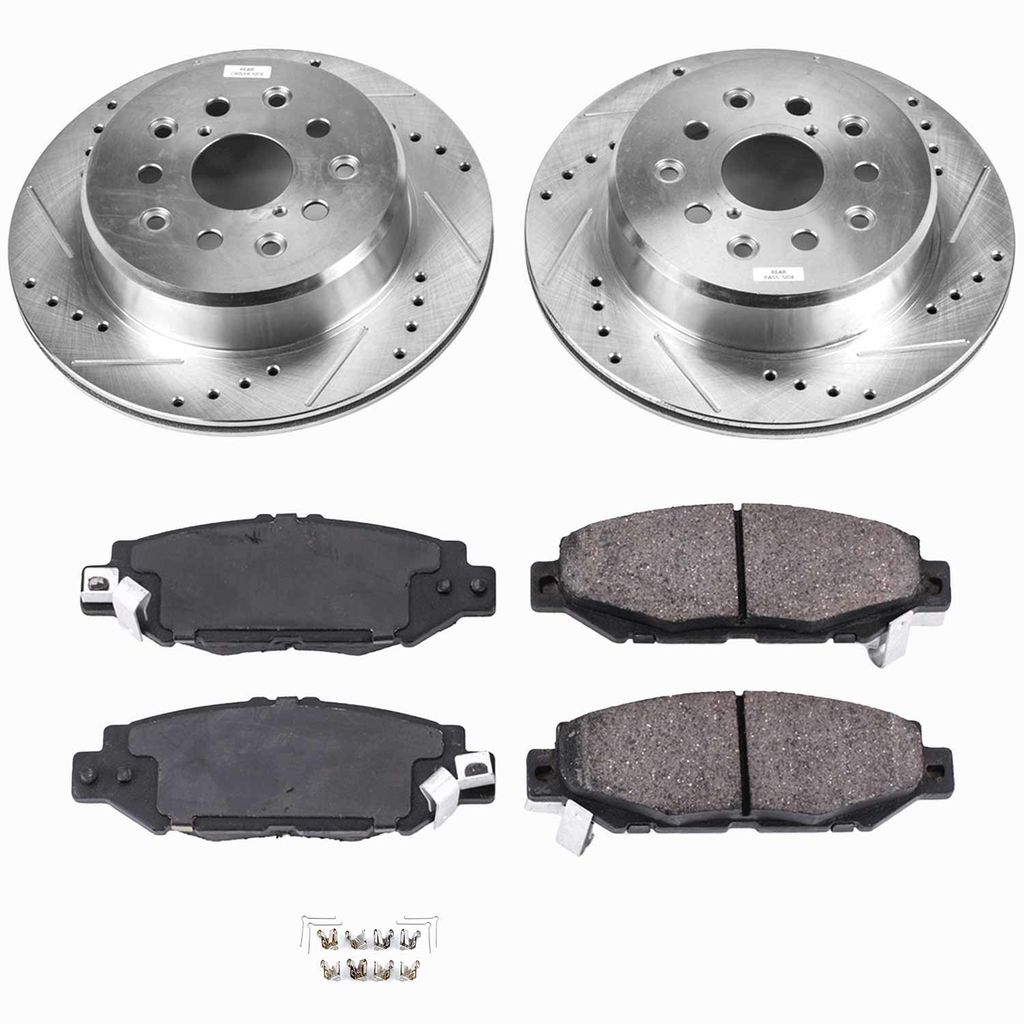 Callahan K014643 - Brake Kit with Drilled & Slotted Rotors and Ceramic Pads, 2-Wheeel Set