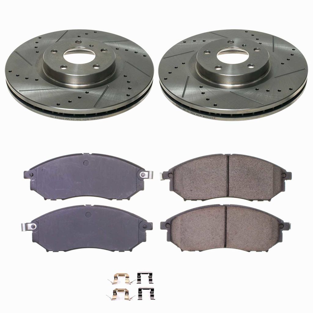 Callahan K014651 - Brake Kit with Drilled & Slotted Rotors and Ceramic Pads, 2-Wheeel Set