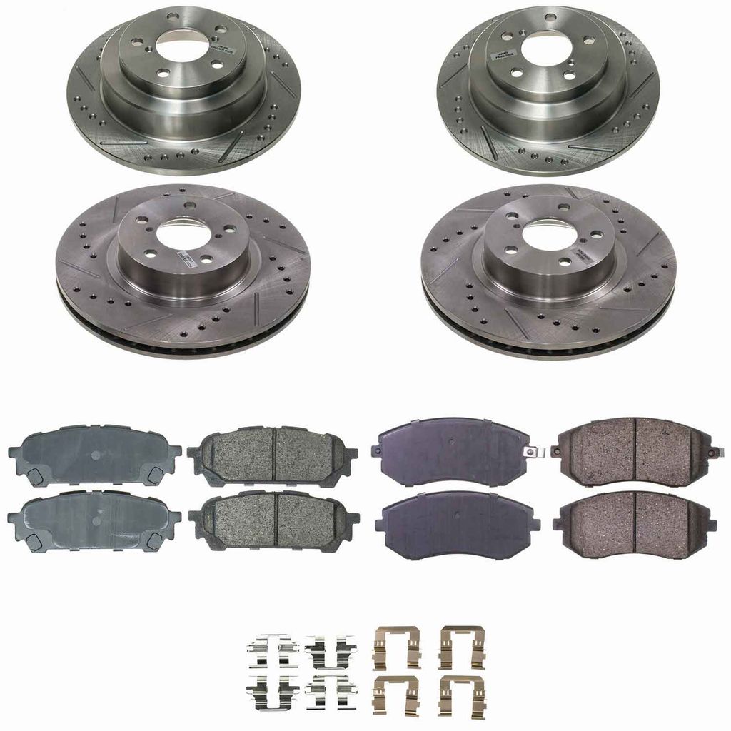 Callahan K014656 - Brake Kit with Drilled & Slotted Rotors and Ceramic Pads, 4-Wheeel Set