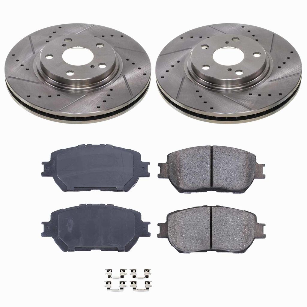 Callahan K014667 - Brake Kit with Drilled & Slotted Rotors and Ceramic Pads, 2-Wheeel Set