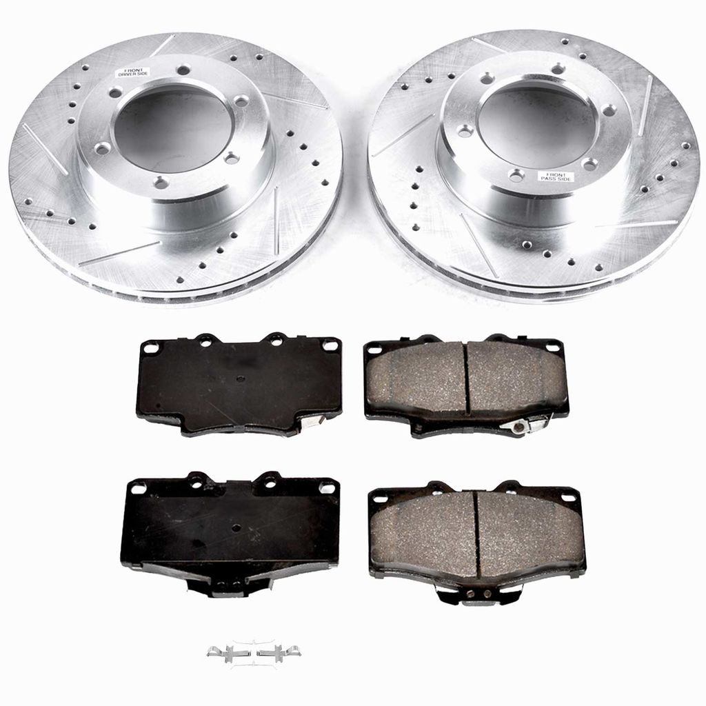 Callahan K014673 - Brake Kit with Drilled & Slotted Rotors and Ceramic Pads, 2-Wheeel Set