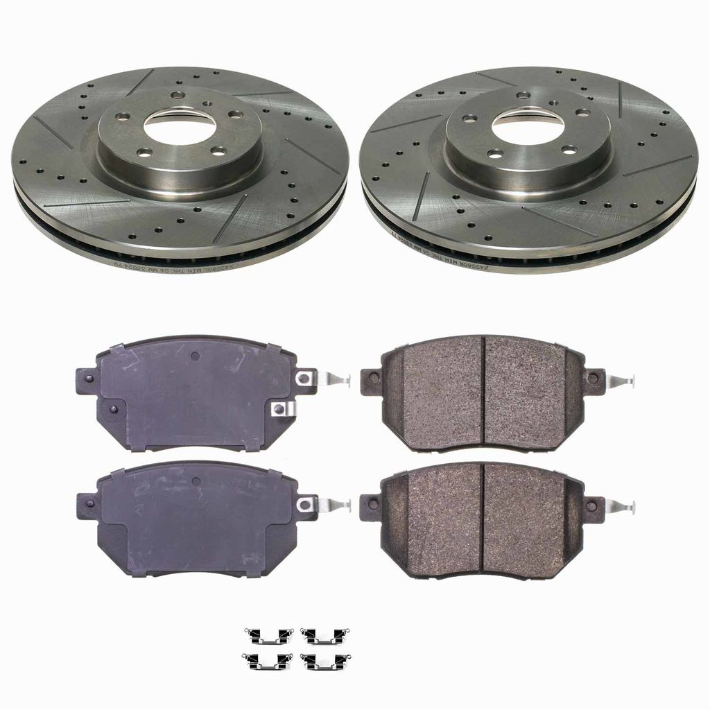 Callahan K014680 - Brake Kit with Drilled & Slotted Rotors and Ceramic Pads, 2-Wheeel Set