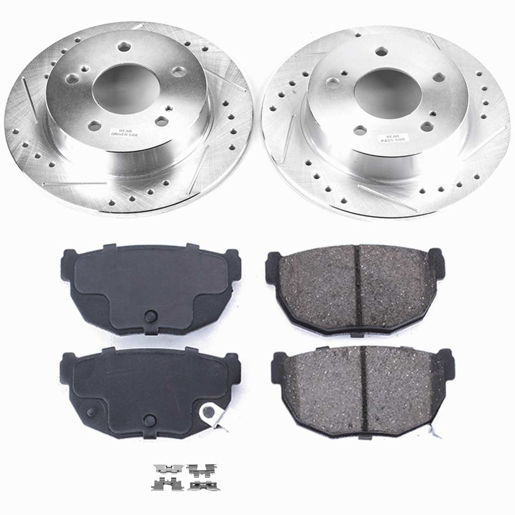 Callahan K014687 - Brake Kit with Drilled & Slotted Rotors and Ceramic Pads, 2-Wheeel Set
