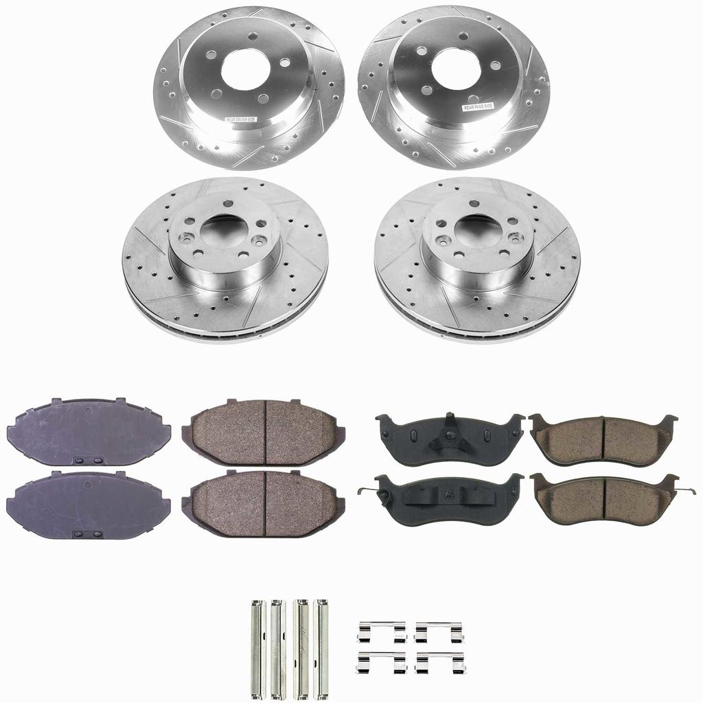 Callahan K014745 - Brake Kit with Drilled & Slotted Rotors and Ceramic Pads, 4-Wheeel Set