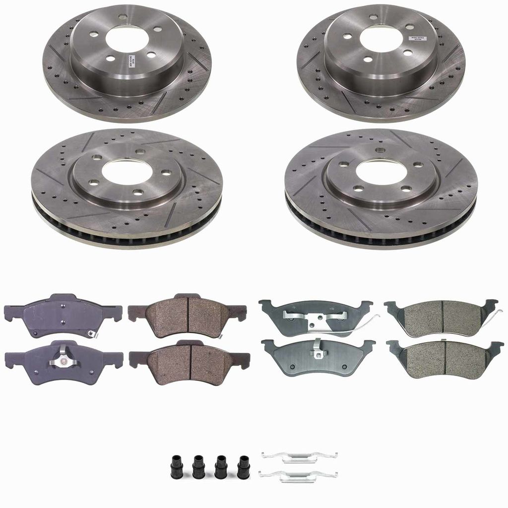 Callahan K015363 - Brake Kit with Drilled & Slotted Rotors and Ceramic Pads, 4-Wheeel Set