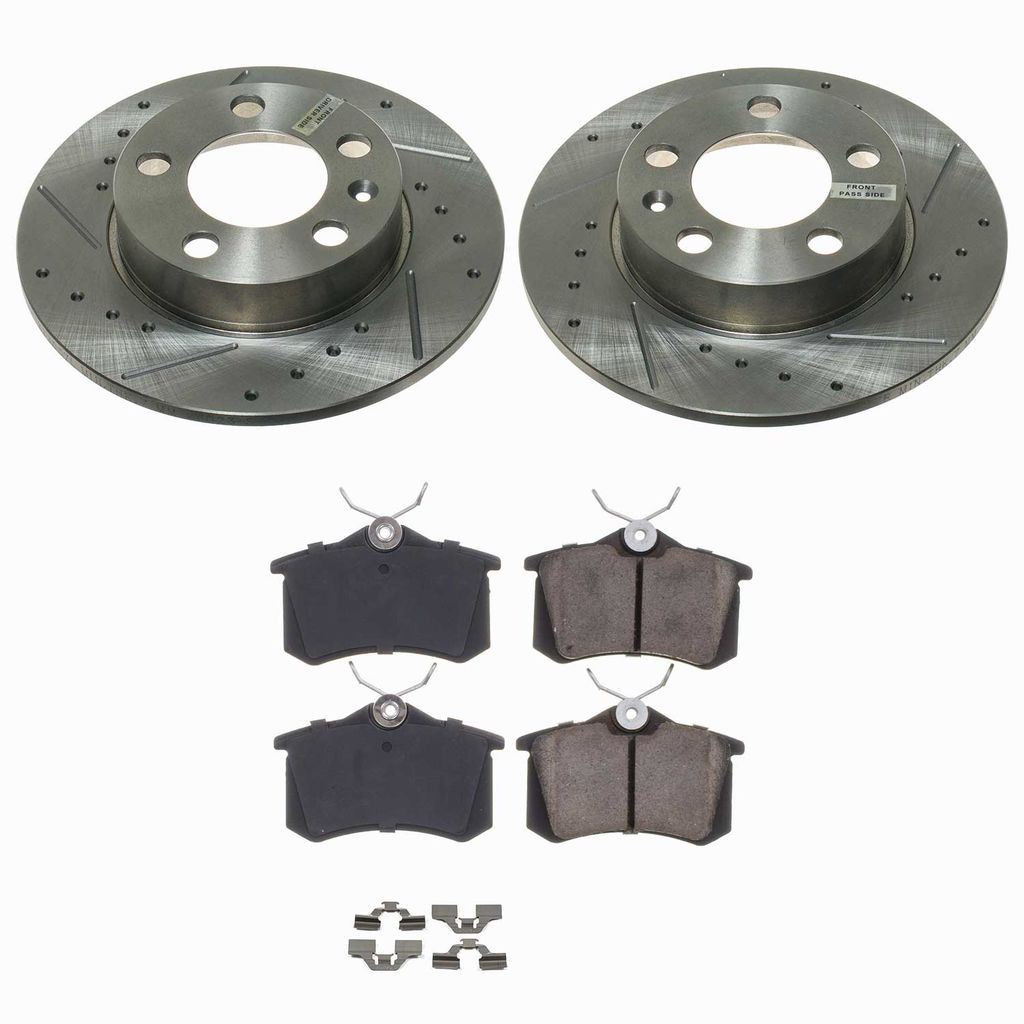 Callahan K015724 - Brake Kit with Drilled & Slotted Rotors and Ceramic Pads, 2-Wheeel Set