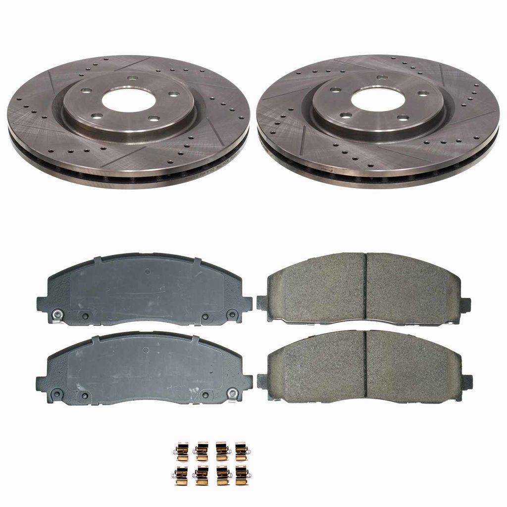 Callahan K016455 - Brake Kit with Drilled & Slotted Rotors and Ceramic Pads, 2-Wheeel Set
