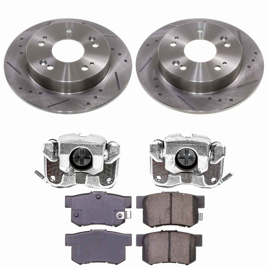 Callahan K023737 - Brake Kit with Drilled & Slotted Rotors, Calipers, and Ceramic Pads, 2-Wheeel Set