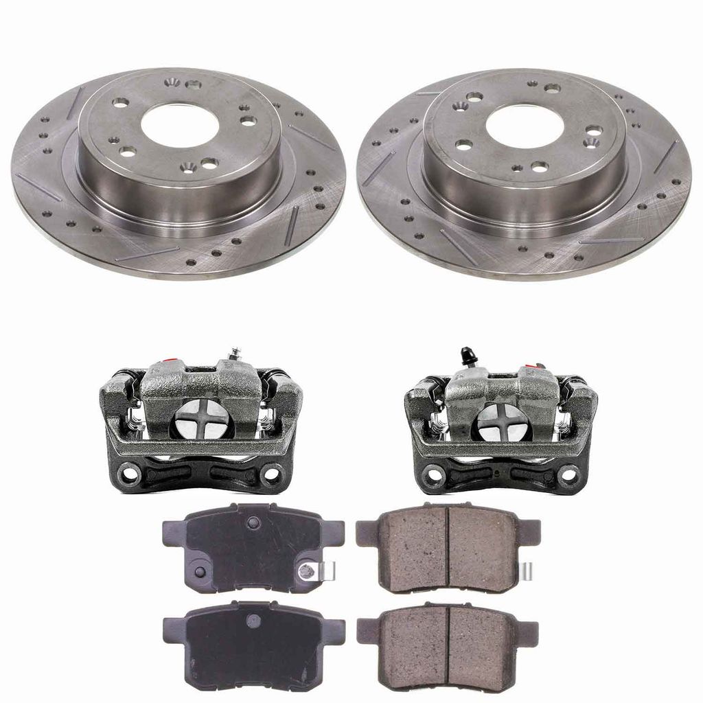 Callahan K023745 - Brake Kit with Drilled & Slotted Rotors, Calipers, and Ceramic Pads, 2-Wheeel Set
