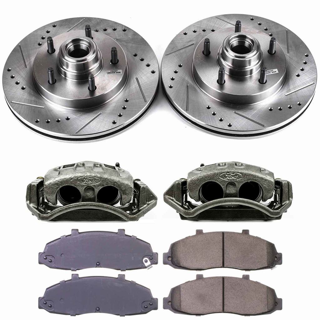 Callahan K023768 - Brake Kit with Drilled & Slotted Rotors, Calipers, and Ceramic Pads, 2-Wheeel Set