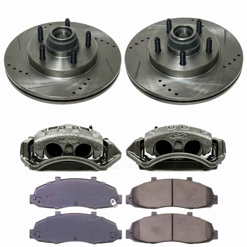 Callahan K023770 - Brake Kit with Drilled & Slotted Rotors, Calipers, and Ceramic Pads, 2-Wheeel Set
