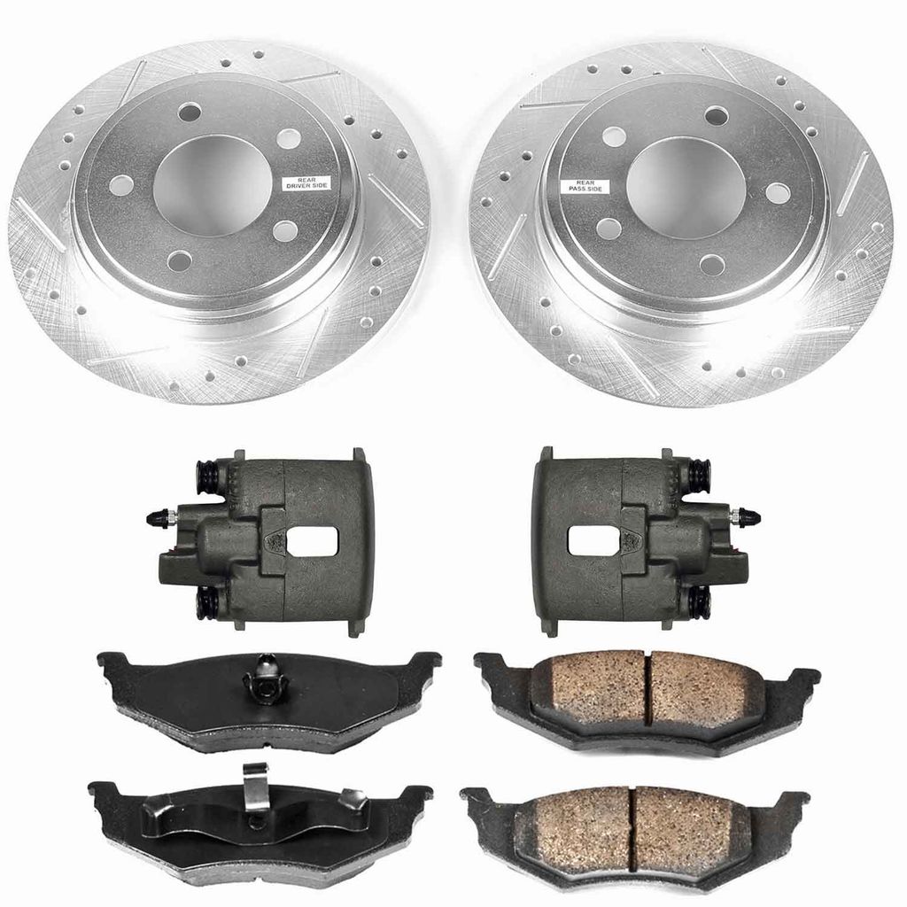 Callahan K048021 - Brake Kit with Drilled & Slotted Rotors, Calipers, and Ceramic Pads, 2-Wheeel Set
