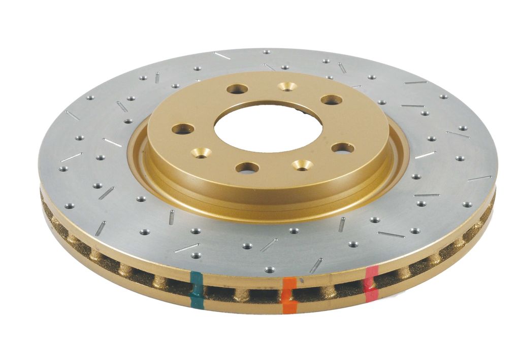 DBA DBA42058XS - Drilled and Slotted 4000 Series XS Gold Brake Rotor with Kangaroo Paw Vanes, Sold Individually