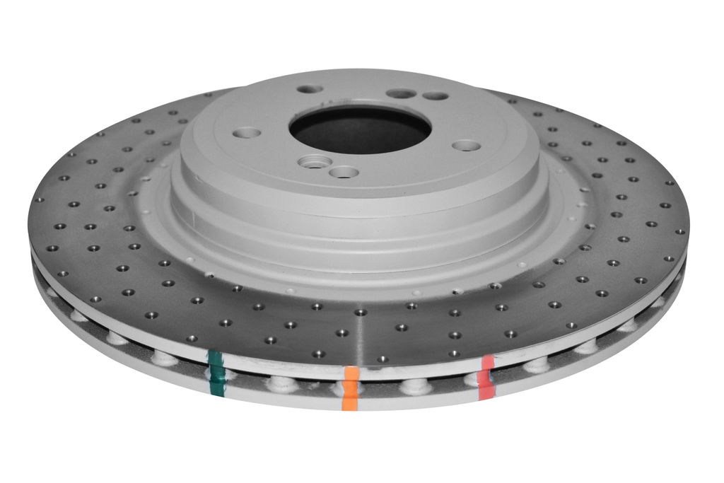 DBA DBA42281SLVXD - Drilled and Dimpled 4000 Series XD Silver Brake Rotor with Kangaroo Paw Vanes, Sold Individually