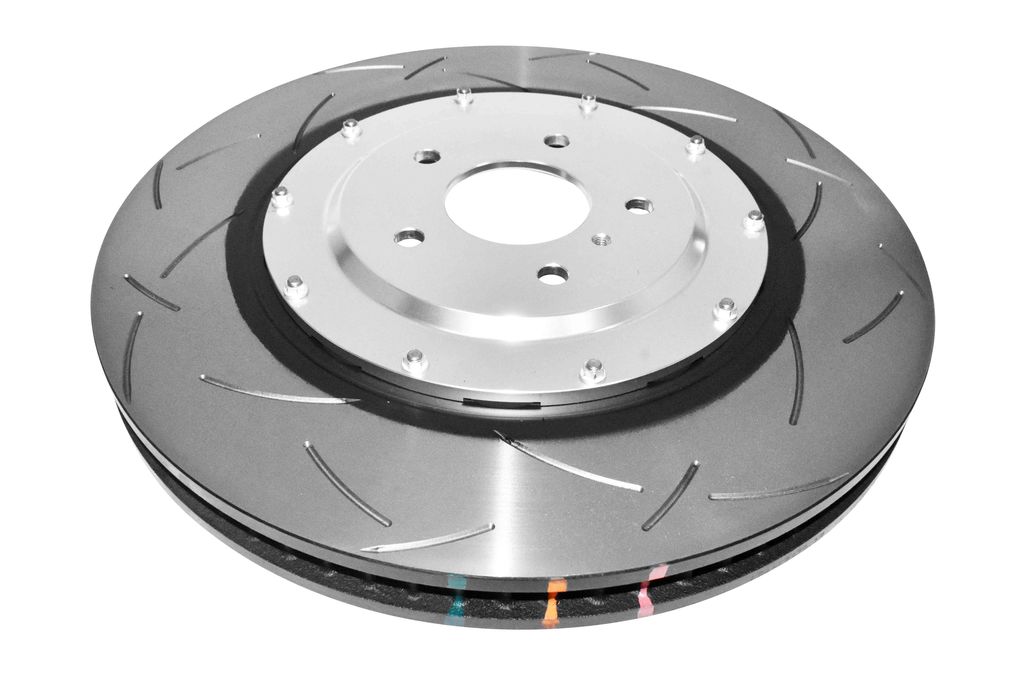 DBA DBA52379SLVRS - Slotted 5000 Series T3 Silver 2 Piece Brake Rotor with Curved Vanes, Sold Individually