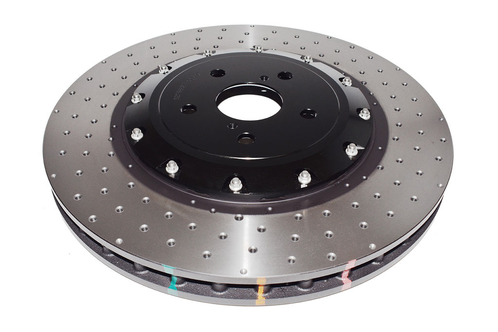 DBA DBA52788BLKXD - Drilled and Dimpled 5000 Series XD Black Anodized 2 Piece Brake Rotor with Kangaroo Paw Vanes, Sold Individually