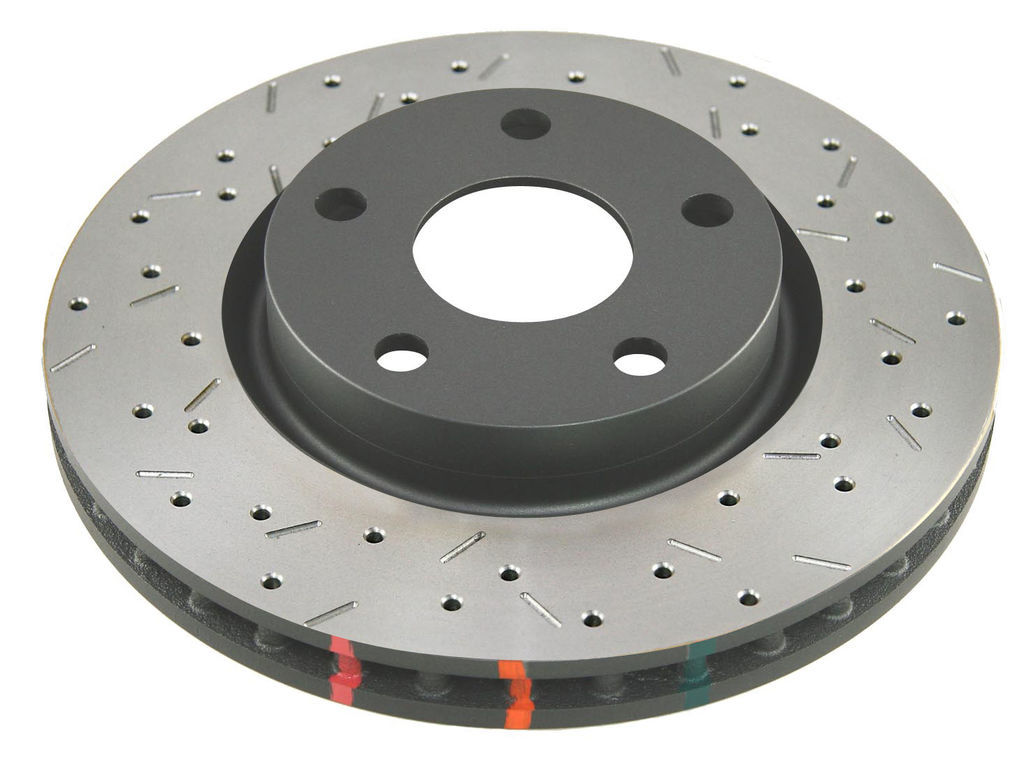 Drilled and Slotted 4000 Series XS Black Brake Rotor with Kangaroo Paw Vanes, Sold Individually
