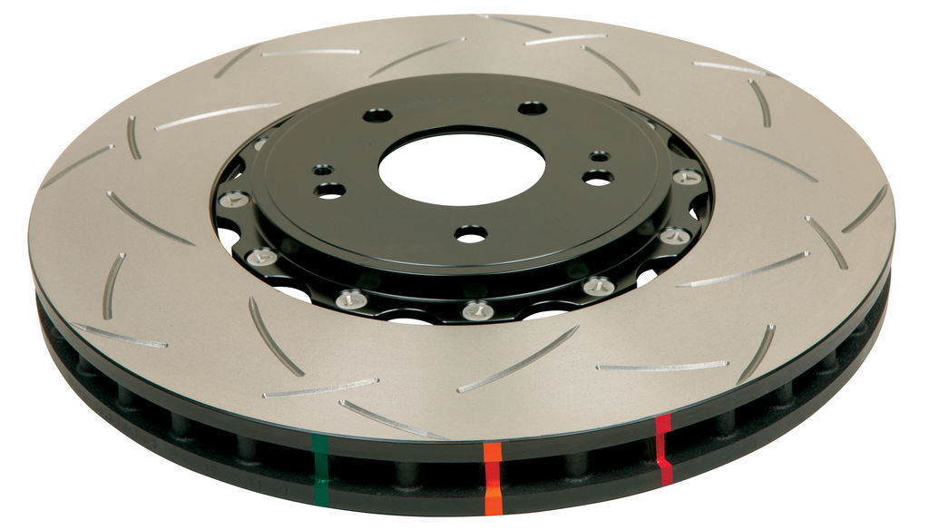 Slotted 5000 Series T3 Black 2 Piece Brake Rotor with Kangaroo Paw Vanes, Sold Individually