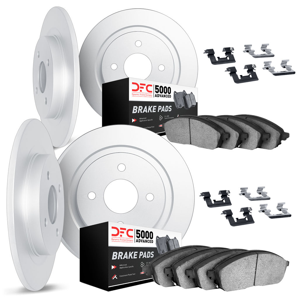 Dynamic Friction 6514-65031 - Brake Kit - Quickstop Rotors and 5000 Brake Pads with Hardware