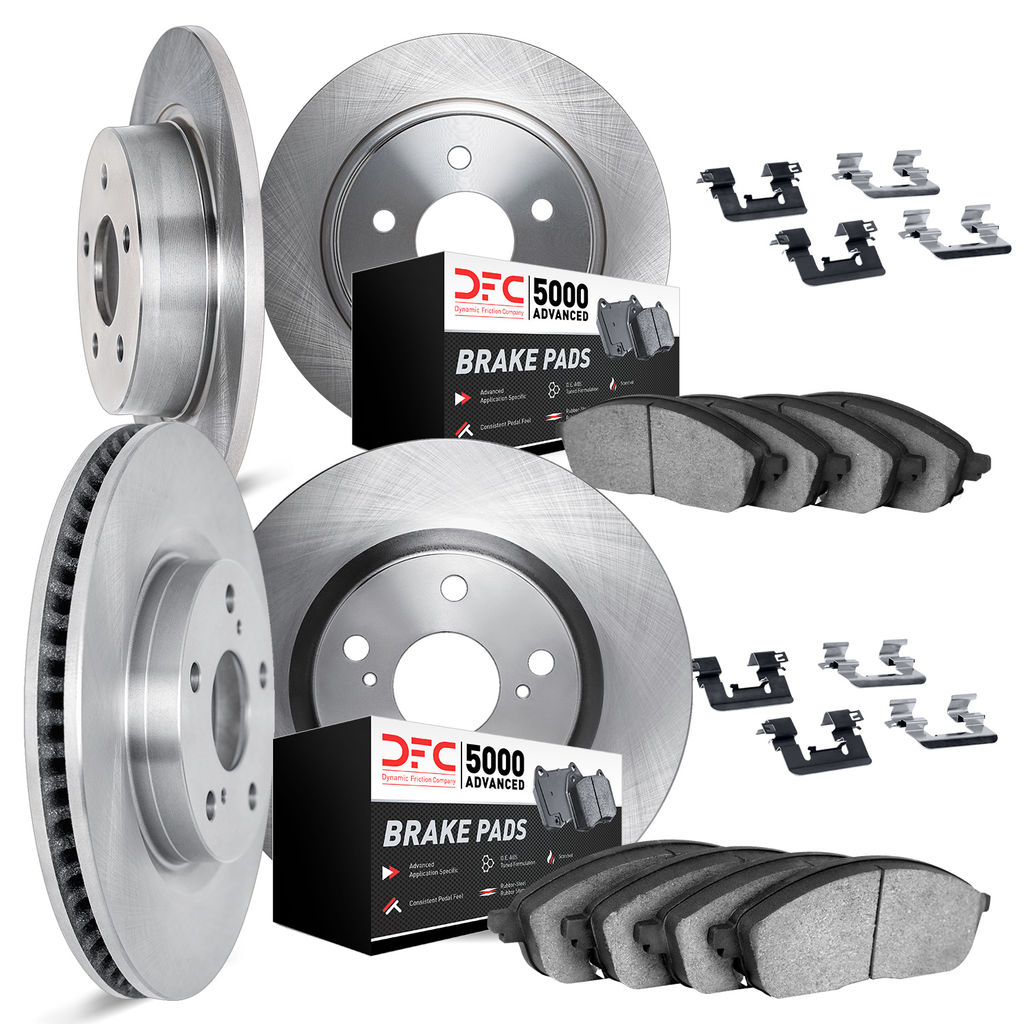 Dynamic Friction 6514-03051 - Brake Kit - Rotors with 5000 Advanced Brake Pads includes Hardware