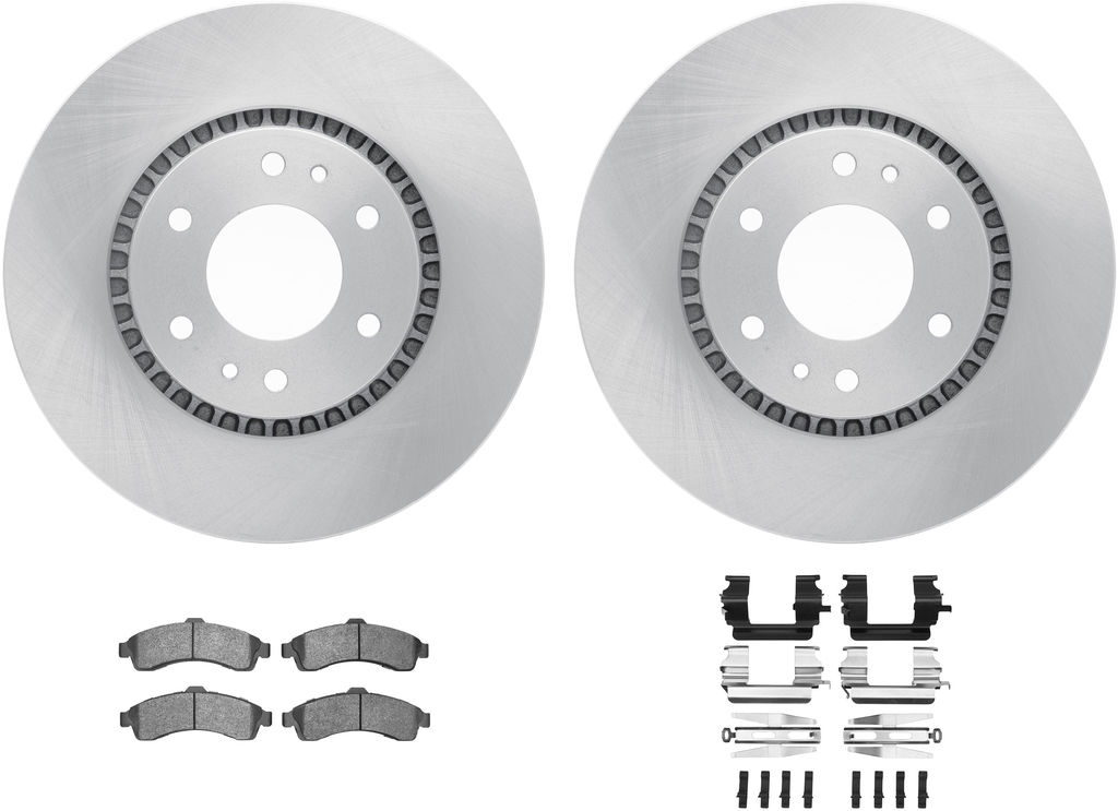 Dynamic Friction 6212-48046 - Brake Kit - Quickstop Rotors and Heavy Duty Brake Pads With Hardware
