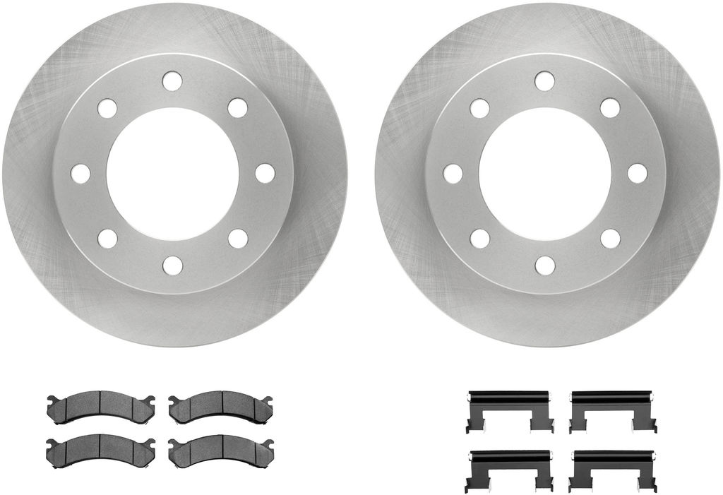 Dynamic Friction 6212-48252 - Brake Kit - Quickstop Rotors and Heavy Duty Brake Pads With Hardware