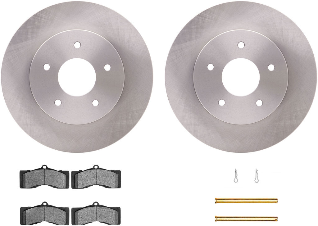 Dynamic Friction 6212-47124 - Brake Kit - Quickstop Rotors and Heavy Duty Brake Pads With Hardware