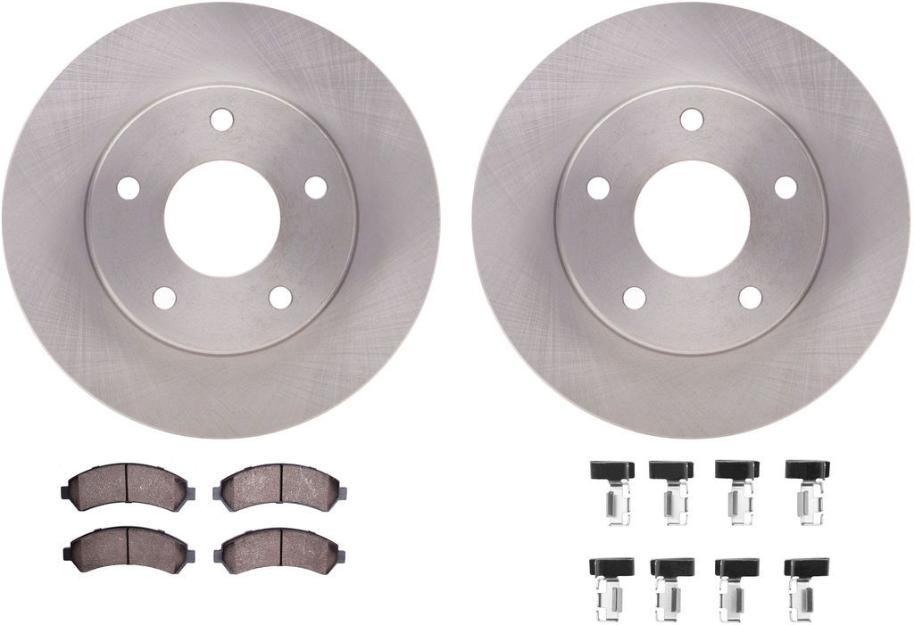 Dynamic Friction 6212-48004 - Brake Kit - Quickstop Rotors and Heavy Duty Brake Pads With Hardware