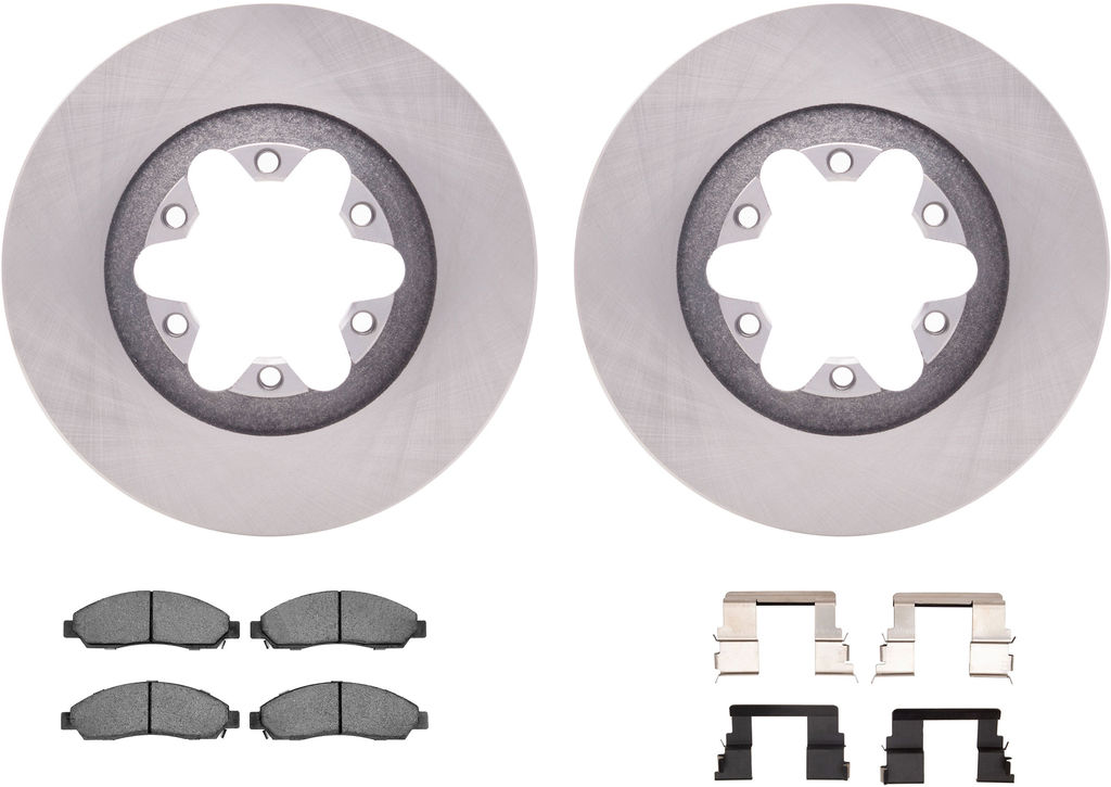 Dynamic Friction 6212-48058 - Brake Kit - Quickstop Rotors and Heavy Duty Brake Pads With Hardware