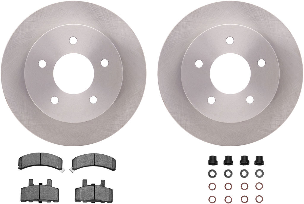 Dynamic Friction 6212-48162 - Brake Kit - Quickstop Rotors and Heavy Duty Brake Pads With Hardware
