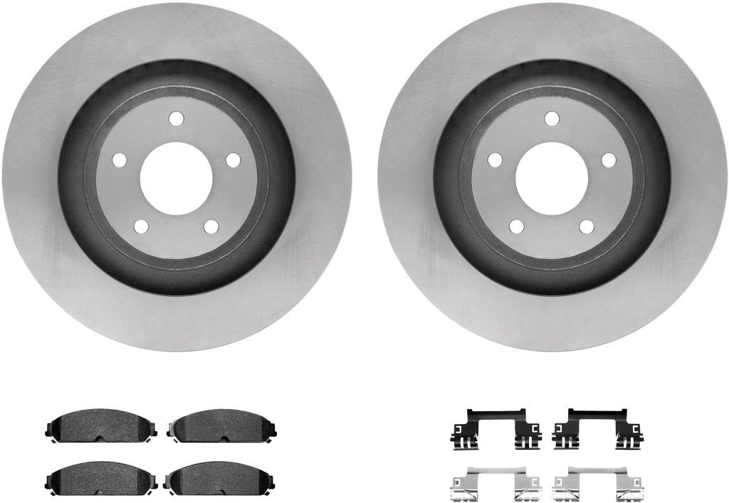 Dynamic Friction 6212-40187 - Brake Kit - Quickstop Rotors and Heavy Duty Brake Pads With Hardware