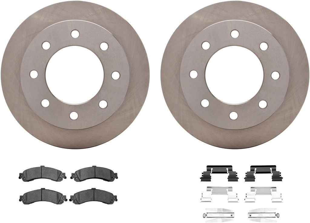 Dynamic Friction 6212-48053 - Brake Kit - Quickstop Rotors and Heavy Duty Brake Pads With Hardware