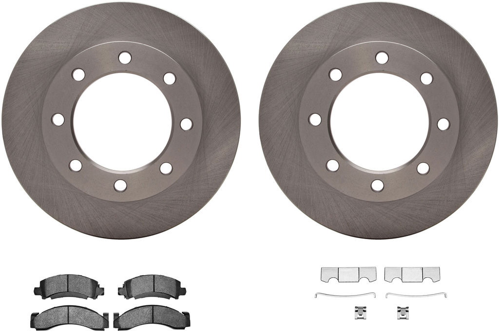 Dynamic Friction 6212-48088 - Brake Kit - Quickstop Rotors and Heavy Duty Brake Pads With Hardware