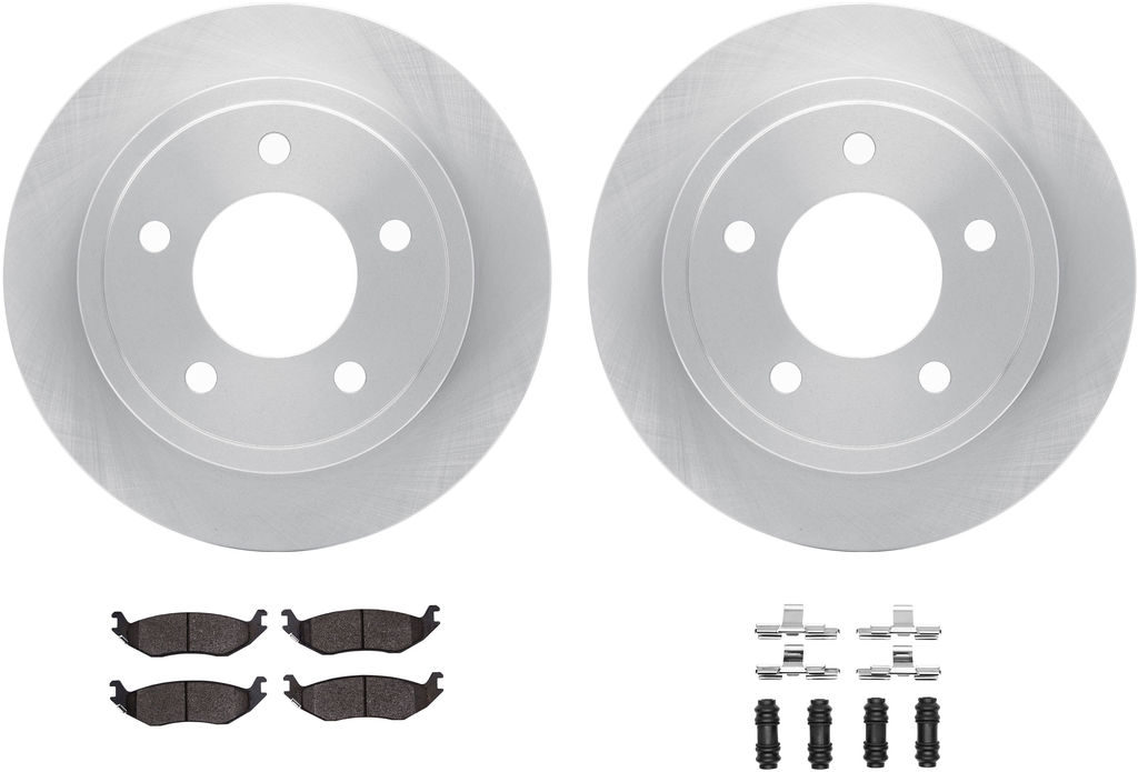 Dynamic Friction 6212-40435 - Brake Kit - Quickstop Rotors and Heavy Duty Brake Pads With Hardware