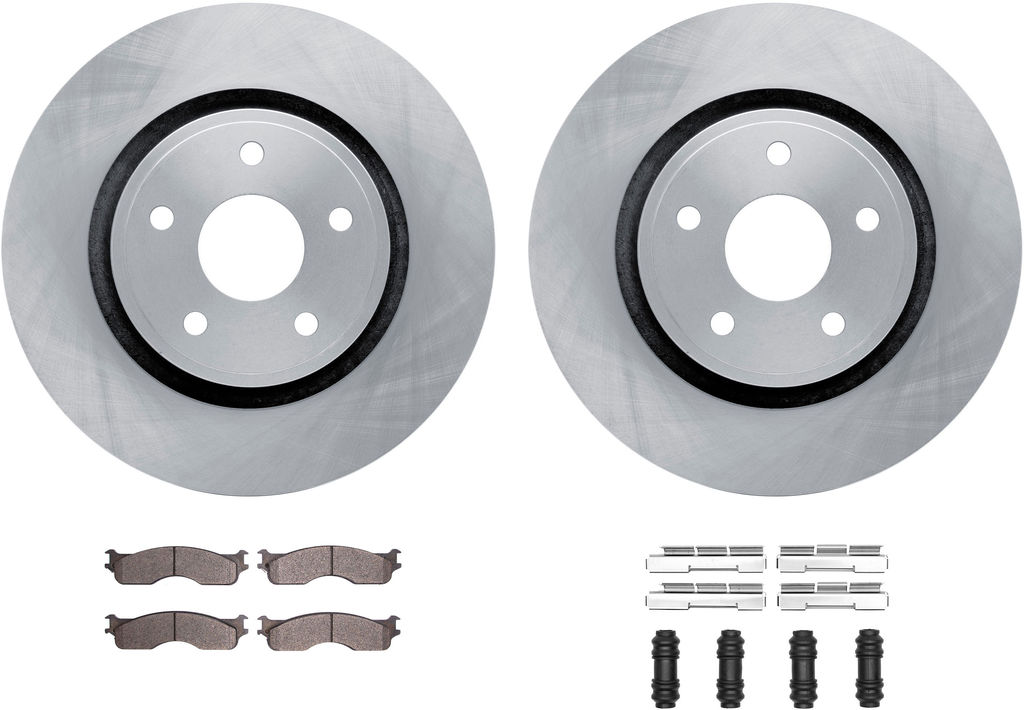 Dynamic Friction 6212-40456 - Brake Kit - Quickstop Rotors and Heavy Duty Brake Pads With Hardware