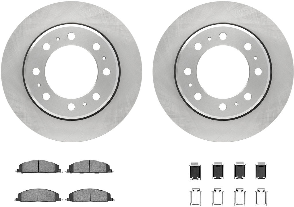 Dynamic Friction 6212-40516 - Brake Kit - Quickstop Rotors and Heavy Duty Brake Pads With Hardware