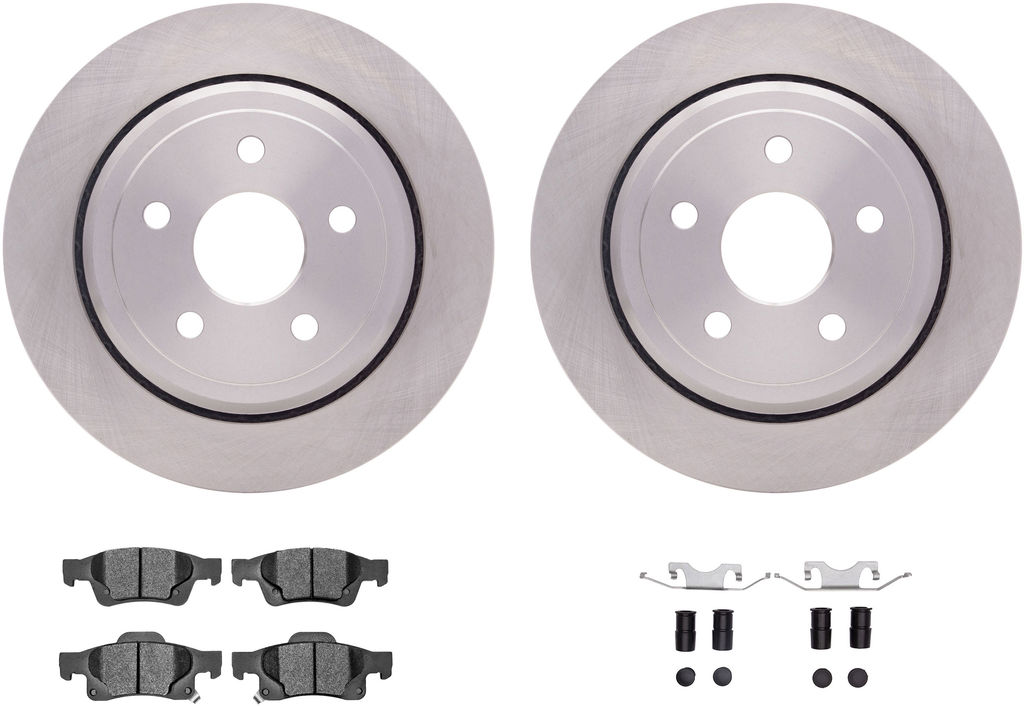 Dynamic Friction 6212-42007 - Brake Kit - Quickstop Rotors and Heavy Duty Brake Pads With Hardware