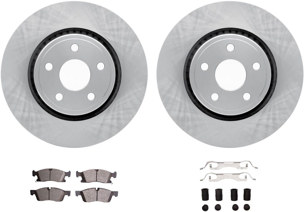 Dynamic Friction 6212-42010 - Brake Kit - Quickstop Rotors and Heavy Duty Brake Pads With Hardware