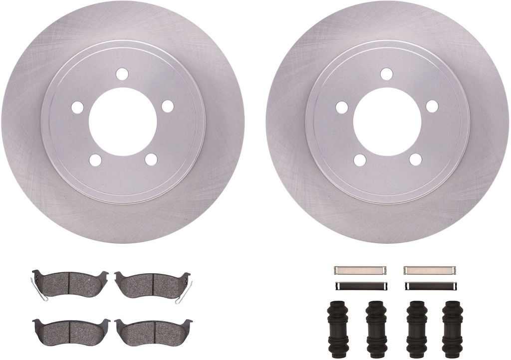 Dynamic Friction 6212-54017 - Brake Kit - Quickstop Rotors and Heavy Duty Brake Pads With Hardware