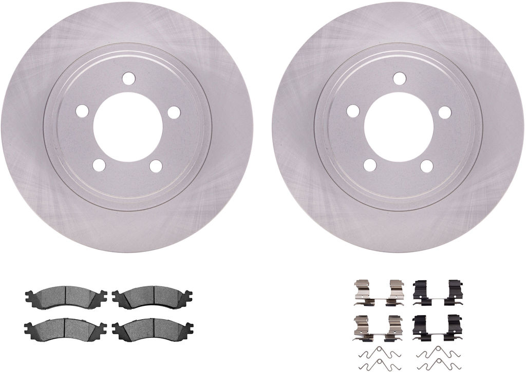 Dynamic Friction 6212-54022 - Brake Kit - Quickstop Rotors and Heavy Duty Brake Pads With Hardware