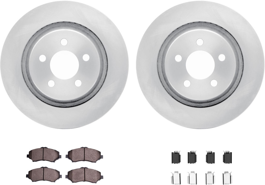 Dynamic Friction 6212-42156 - Brake Kit - Quickstop Rotors and Heavy Duty Brake Pads With Hardware