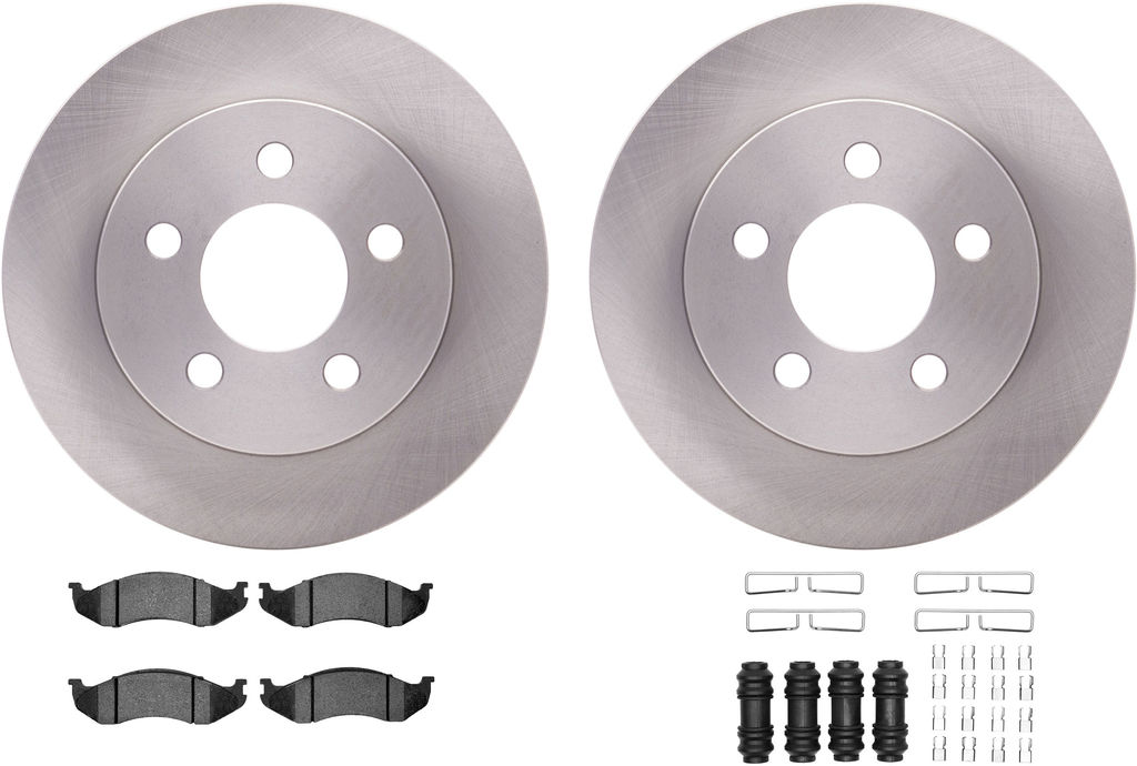 Dynamic Friction 6212-42186 - Brake Kit - Quickstop Rotors and Heavy Duty Brake Pads With Hardware