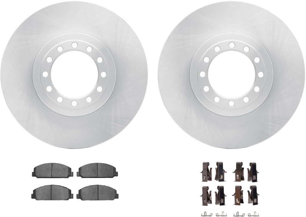 Dynamic Friction 6212-48396 - Brake Kit - Quickstop Rotors and Heavy Duty Brake Pads With Hardware