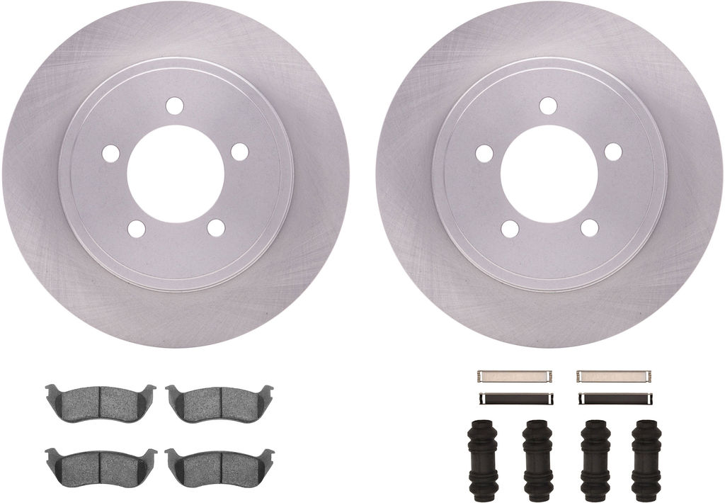 Dynamic Friction 6212-54016 - Brake Kit - Quickstop Rotors and Heavy Duty Brake Pads With Hardware